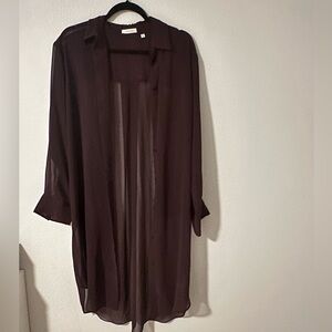 Burgundy long sleeve top